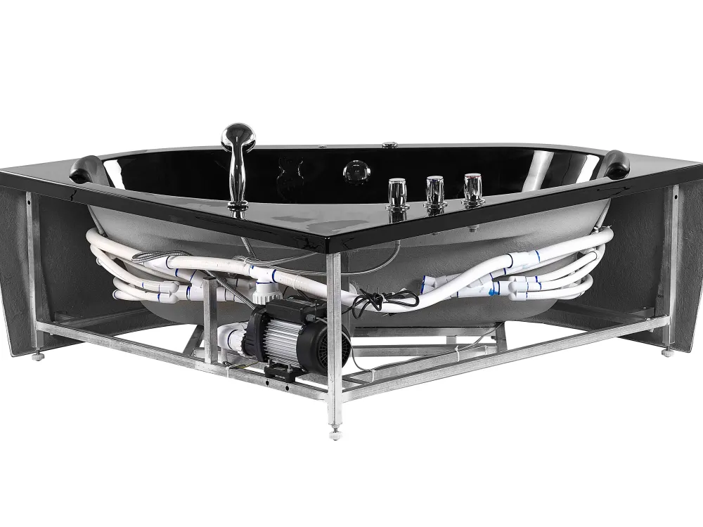 Hot Beliani Kulmaporeamme Led-Valot Musta 200 X 140 Cm Meves