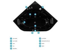 Hot Beliani Kulmaporeamme Led-Valot Musta 200 X 140 Cm Meves