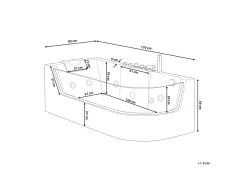 Kylpy- & Poreammeet<Beliani Kulmaporeamme Led-Valot Valkoinen 170 X 80 Cm Acuario