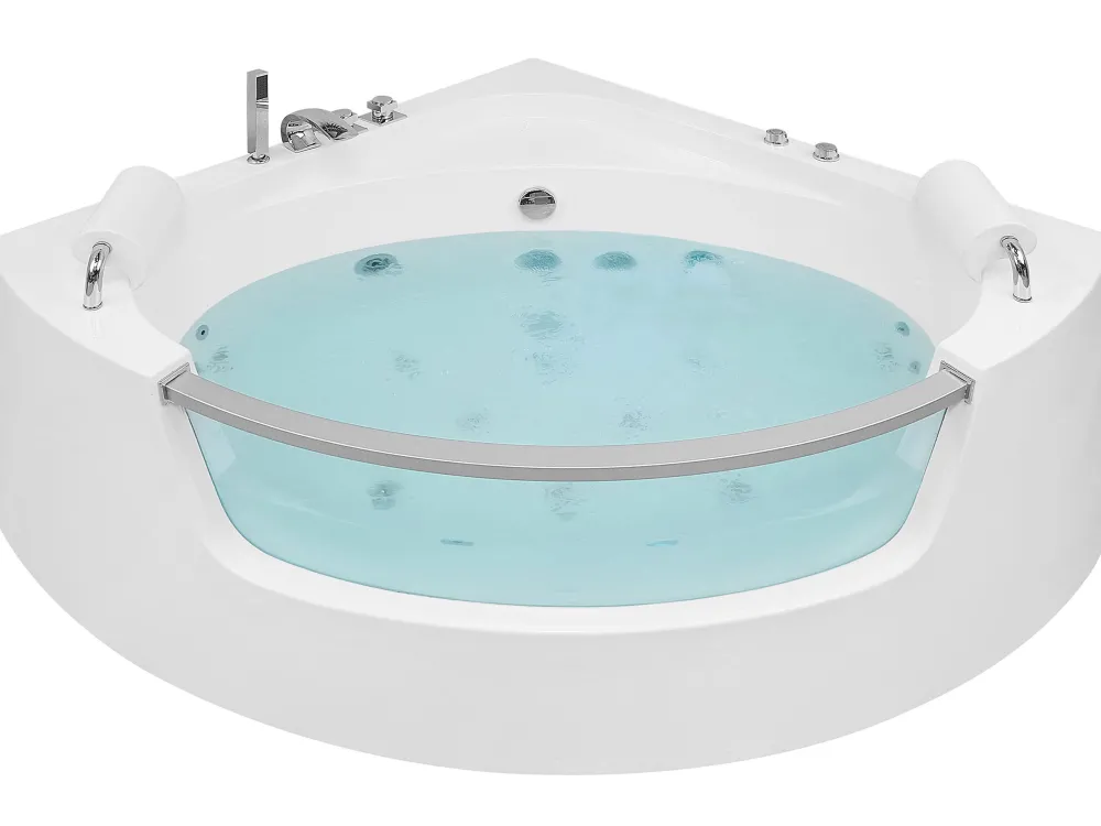 Cheap Beliani Kulmaporeamme Led-Valot Valkoinen 201 X 150 Cm Mangle