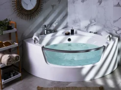 Cheap Beliani Kulmaporeamme Led-Valot Valkoinen 201 X 150 Cm Mangle