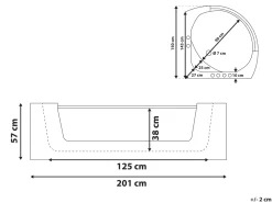 Cheap Beliani Kulmaporeamme Led-Valot Valkoinen 201 X 150 Cm Mangle
