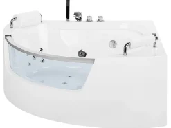 Cheap Beliani Kulmaporeamme Led-Valot Valkoinen 201 X 150 Cm Mangle