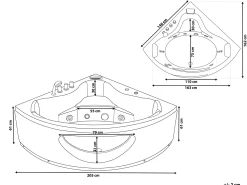 Flash Sale Beliani Kulmaporeamme Led-Valot Valkoinen 205 X 146 Cm Tocoa