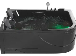 Kylpy- & Poreammeet<Beliani Kulmaporeamme Oikeak. Led-Valot Musta 170 X 119 Cm Bayamo