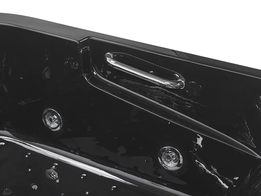 Kylpy- & Poreammeet<Beliani Kulmaporeamme Oikeak. Led-Valot Musta 170 X 119 Cm Bayamo