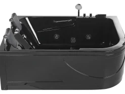 Kylpy- & Poreammeet<Beliani Kulmaporeamme Oikeak. Led-Valot Musta 170 X 119 Cm Bayamo