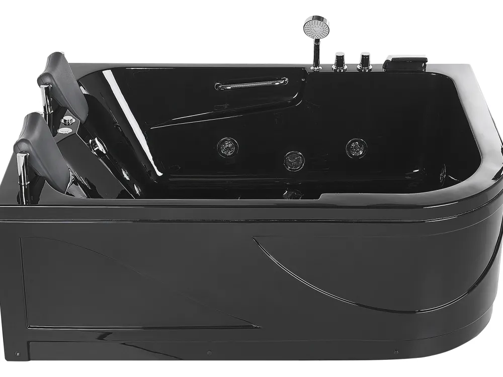 Kylpy- & Poreammeet<Beliani Kulmaporeamme Oikeak. Led-Valot Musta 170 X 119 Cm Bayamo