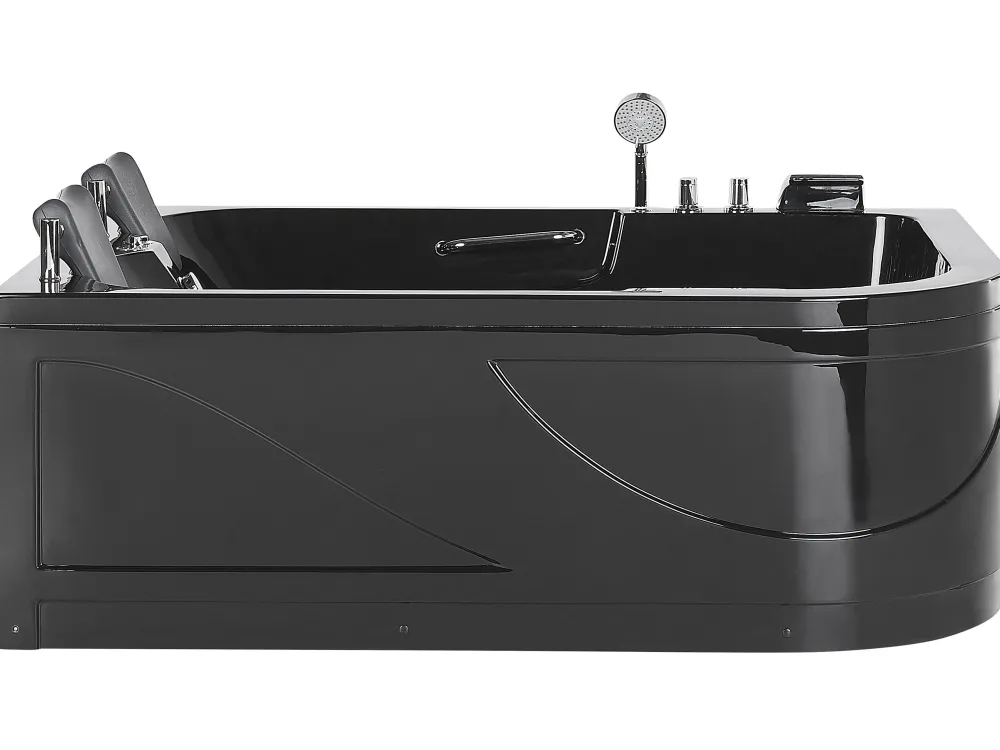 Kylpy- & Poreammeet<Beliani Kulmaporeamme Oikeak. Led-Valot Musta 170 X 119 Cm Bayamo