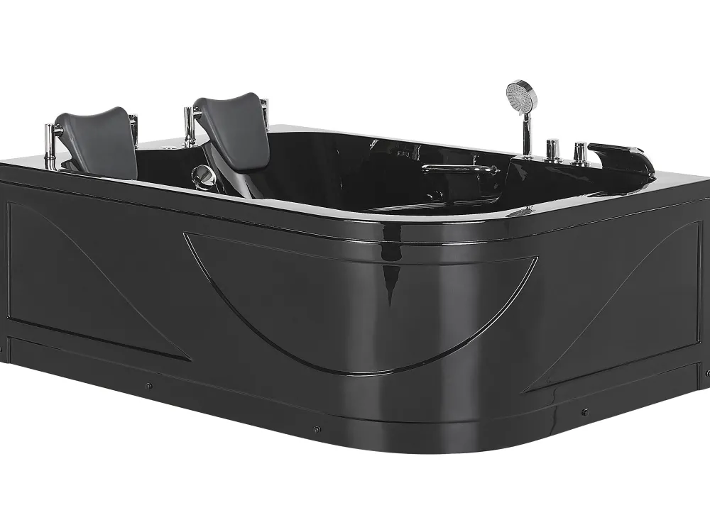 Kylpy- & Poreammeet<Beliani Kulmaporeamme Oikeak. Led-Valot Musta 170 X 119 Cm Bayamo