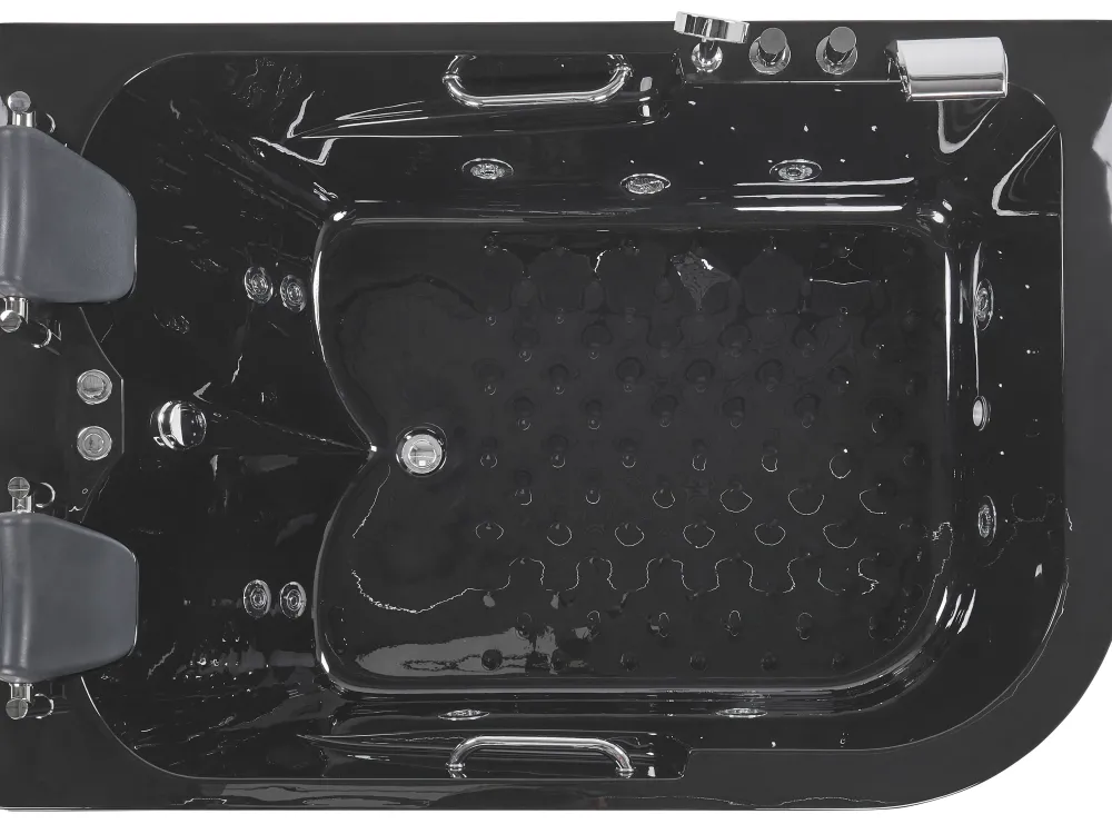 Kylpy- & Poreammeet<Beliani Kulmaporeamme Oikeak. Led-Valot Musta 170 X 119 Cm Bayamo