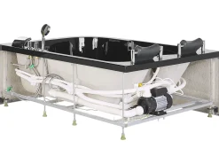 Kylpy- & Poreammeet<Beliani Kulmaporeamme Oikeak. Led-Valot Musta 170 X 119 Cm Bayamo