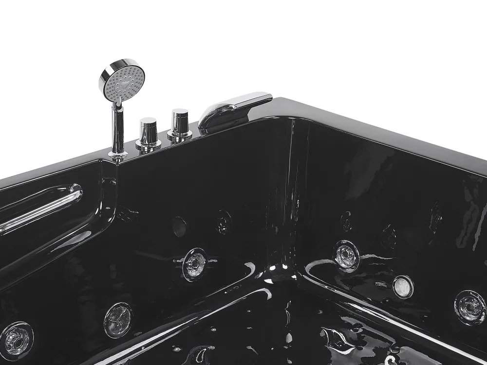 Kylpy- & Poreammeet<Beliani Kulmaporeamme Oikeak. Led-Valot Musta 170 X 119 Cm Bayamo