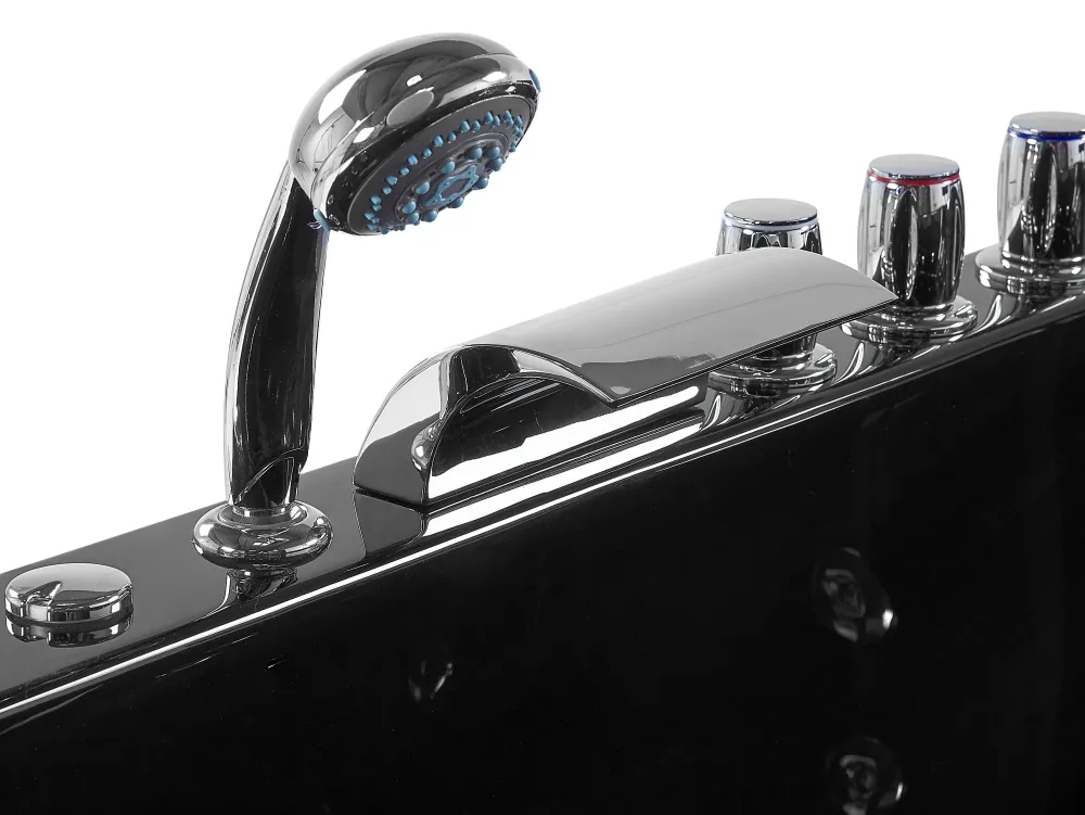 Best Sale Beliani Kulmaporeamme Oikeak. Led-Valot Musta 160 X 113 Cm Paradiso