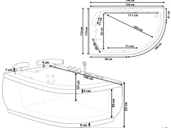 Best Sale Beliani Kulmaporeamme Oikeak. Led-Valot Musta 160 X 113 Cm Paradiso