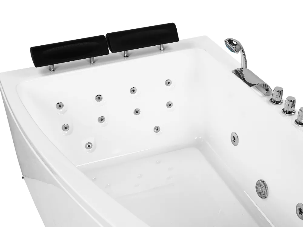 Store Beliani Kulmaporeamme Oikeak. Led-Valot Valkoinen 182 X 122 Cm Serrana