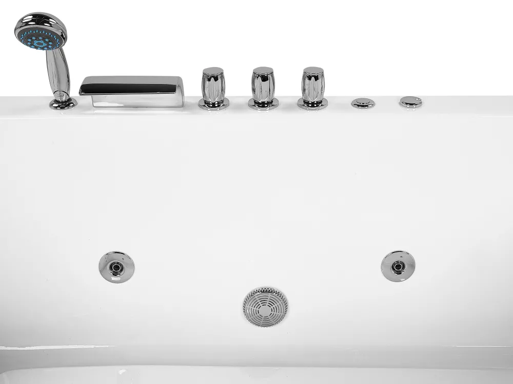 Store Beliani Kulmaporeamme Oikeak. Led-Valot Valkoinen 182 X 122 Cm Serrana