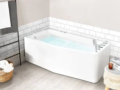 Store Beliani Kulmaporeamme Oikeak. Valkoinen 170 X 80 Cm Alita