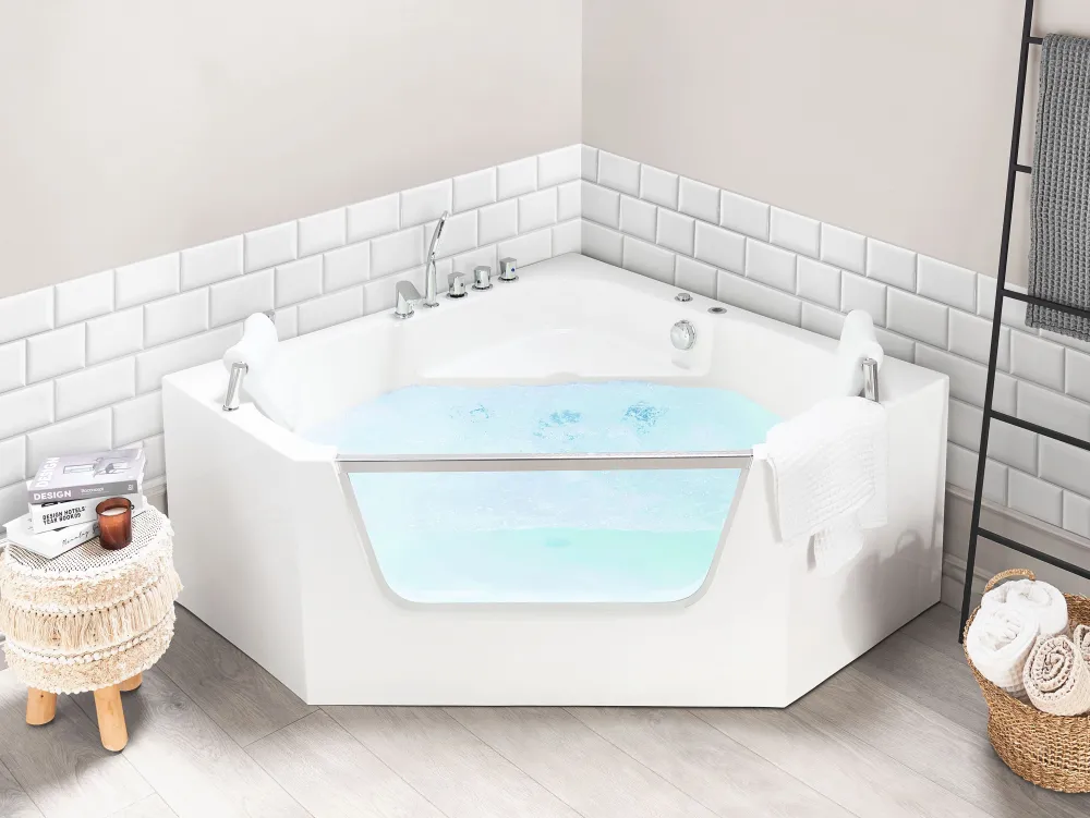 Kylpy- & Poreammeet<Beliani Kulmaporeamme Valkoinen 135 X 135 Cm Cantalla