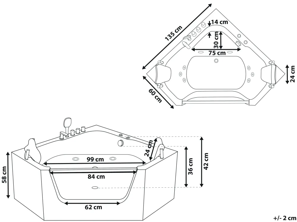 Kylpy- & Poreammeet<Beliani Kulmaporeamme Valkoinen 135 X 135 Cm Cantalla