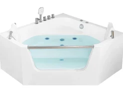 Kylpy- & Poreammeet<Beliani Kulmaporeamme Valkoinen 135 X 135 Cm Cantalla