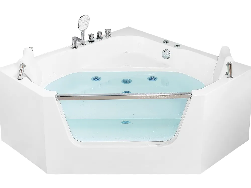 Kylpy- & Poreammeet<Beliani Kulmaporeamme Valkoinen 135 X 135 Cm Cantalla