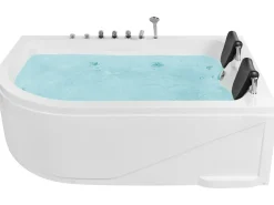 Kylpy- & Poreammeet<Beliani Kulmaporeamme Vasenk. Led-Valot Valkoinen 180 X 120 Cm Calama