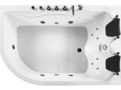 Kylpy- & Poreammeet<Beliani Kulmaporeamme Vasenk. Led-Valot Valkoinen 180 X 120 Cm Calama