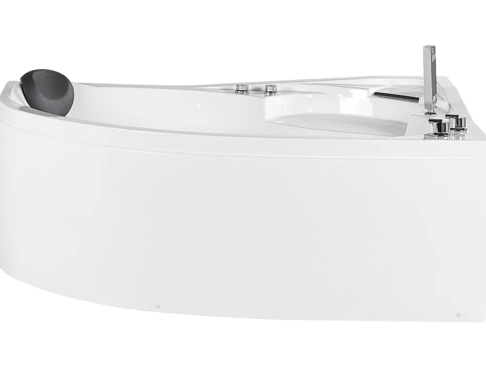 Discount Beliani Kulmaporeamme Vasenk. Led-Valot Valkoinen 150 X 100 Cm Neiva