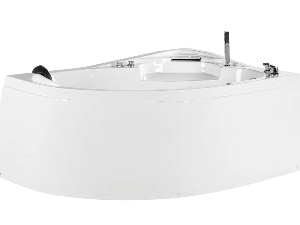 Discount Beliani Kulmaporeamme Vasenk. Led-Valot Valkoinen 150 X 100 Cm Neiva