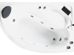 Discount Beliani Kulmaporeamme Vasenk. Led-Valot Valkoinen 150 X 100 Cm Neiva