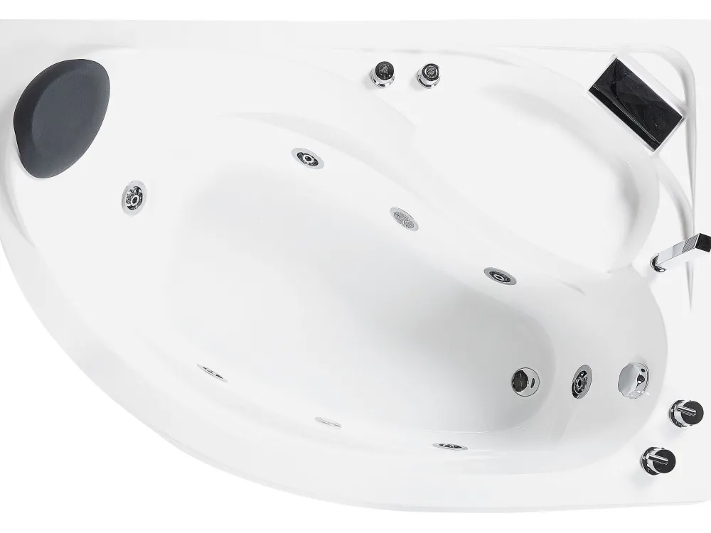 Discount Beliani Kulmaporeamme Vasenk. Led-Valot Valkoinen 150 X 100 Cm Neiva