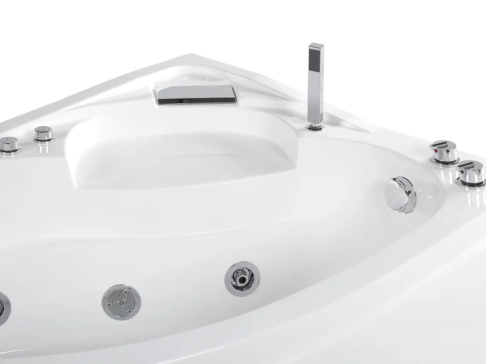 Discount Beliani Kulmaporeamme Vasenk. Led-Valot Valkoinen 150 X 100 Cm Neiva