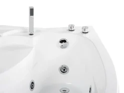 Discount Beliani Kulmaporeamme Vasenk. Led-Valot Valkoinen 150 X 100 Cm Neiva