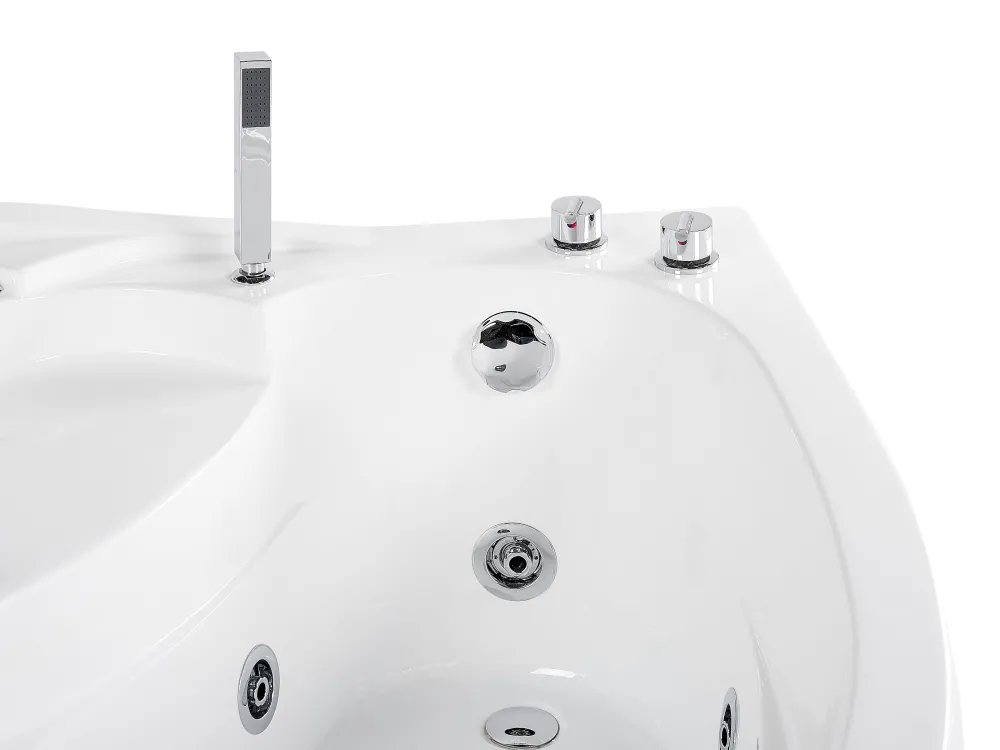 Discount Beliani Kulmaporeamme Vasenk. Led-Valot Valkoinen 150 X 100 Cm Neiva