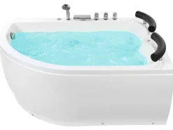 Kylpy- & Poreammeet<Beliani Kulmaporeamme Vasenk. Led-Valot Valkoinen 160 X 113 Cm Paradiso