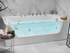 Kylpy- & Poreammeet<Beliani Kulmaporeamme Vasenk. Valkoinen 170 X 80 Cm Puquio