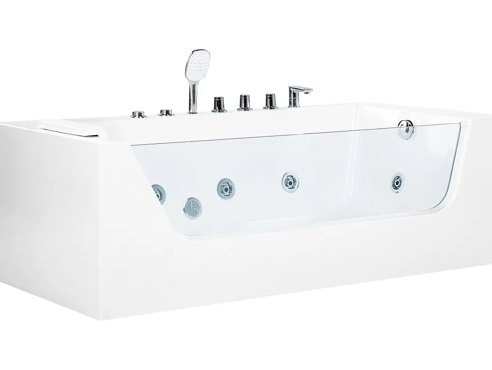 Kylpy- & Poreammeet<Beliani Kulmaporeamme Vasenk. Valkoinen 170 X 80 Cm Puquio