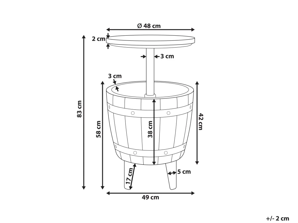 New Beliani Kylmapoyta Musta 48 Cm Silg