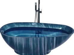 Cheap Beliani Kylpyamme Marmorikuvio Laivastonsininen 170 X 80 Cm Rioja