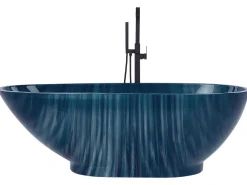 Cheap Beliani Kylpyamme Marmorikuvio Laivastonsininen 170 X 80 Cm Rioja