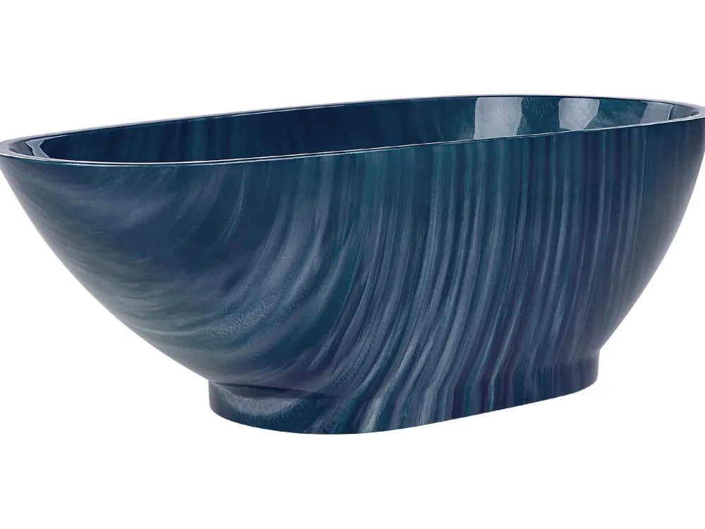 Cheap Beliani Kylpyamme Marmorikuvio Laivastonsininen 170 X 80 Cm Rioja