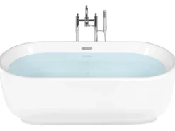 Cheap Beliani Kylpyamme Vapaasti Seisova Valkoinen 170 X 80 Cm Pinel