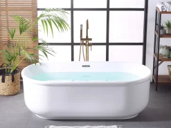 Cheap Beliani Kylpyamme Vapaasti Seisova Valkoinen 170 X 80 Cm Pinel