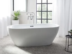 Shop Beliani Kylpyamme Vapaasti Seisova Valkoinen 180 X 80 Cm Carrera