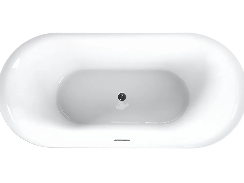 Shop Beliani Kylpyamme Vapaasti Seisova Valkoinen 180 X 80 Cm Carrera