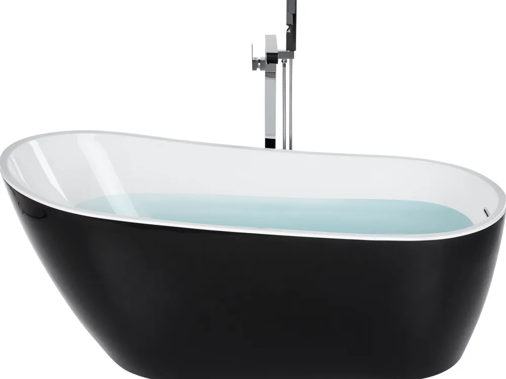 Discount Beliani Kylpyamme Vapaasti Seisova Musta 170 X 78 Cm Solarte