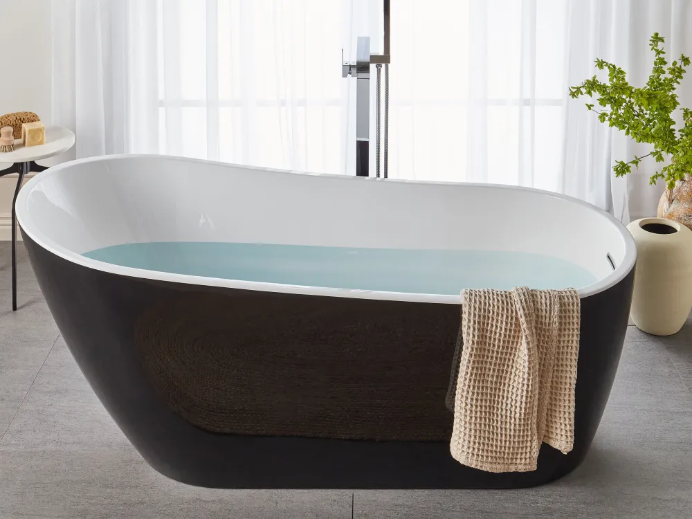 Discount Beliani Kylpyamme Vapaasti Seisova Musta 170 X 78 Cm Solarte