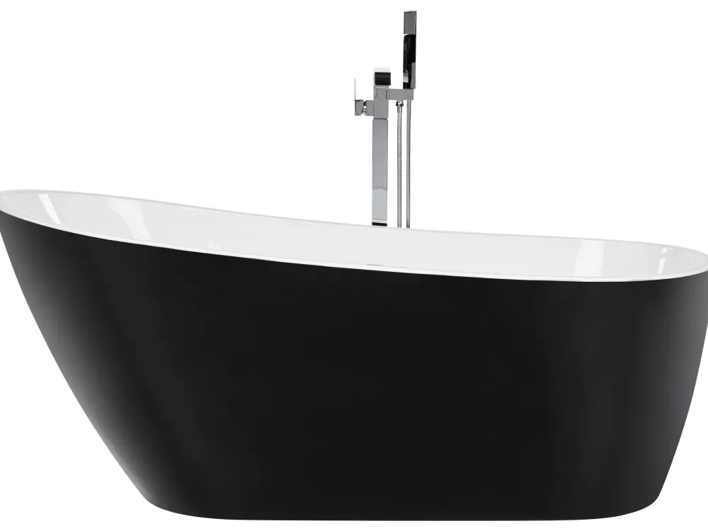 Discount Beliani Kylpyamme Vapaasti Seisova Musta 170 X 78 Cm Solarte