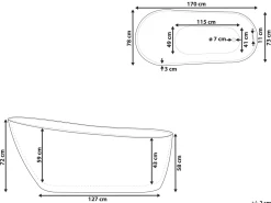 Discount Beliani Kylpyamme Vapaasti Seisova Musta 170 X 78 Cm Solarte